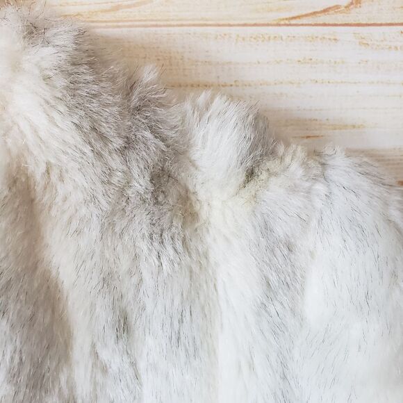 Vintage Avec Tu Glenoit Lined Faux Fur Coat 1970 Size 13 Made in USA Cream Gray - Picture 8 of 16